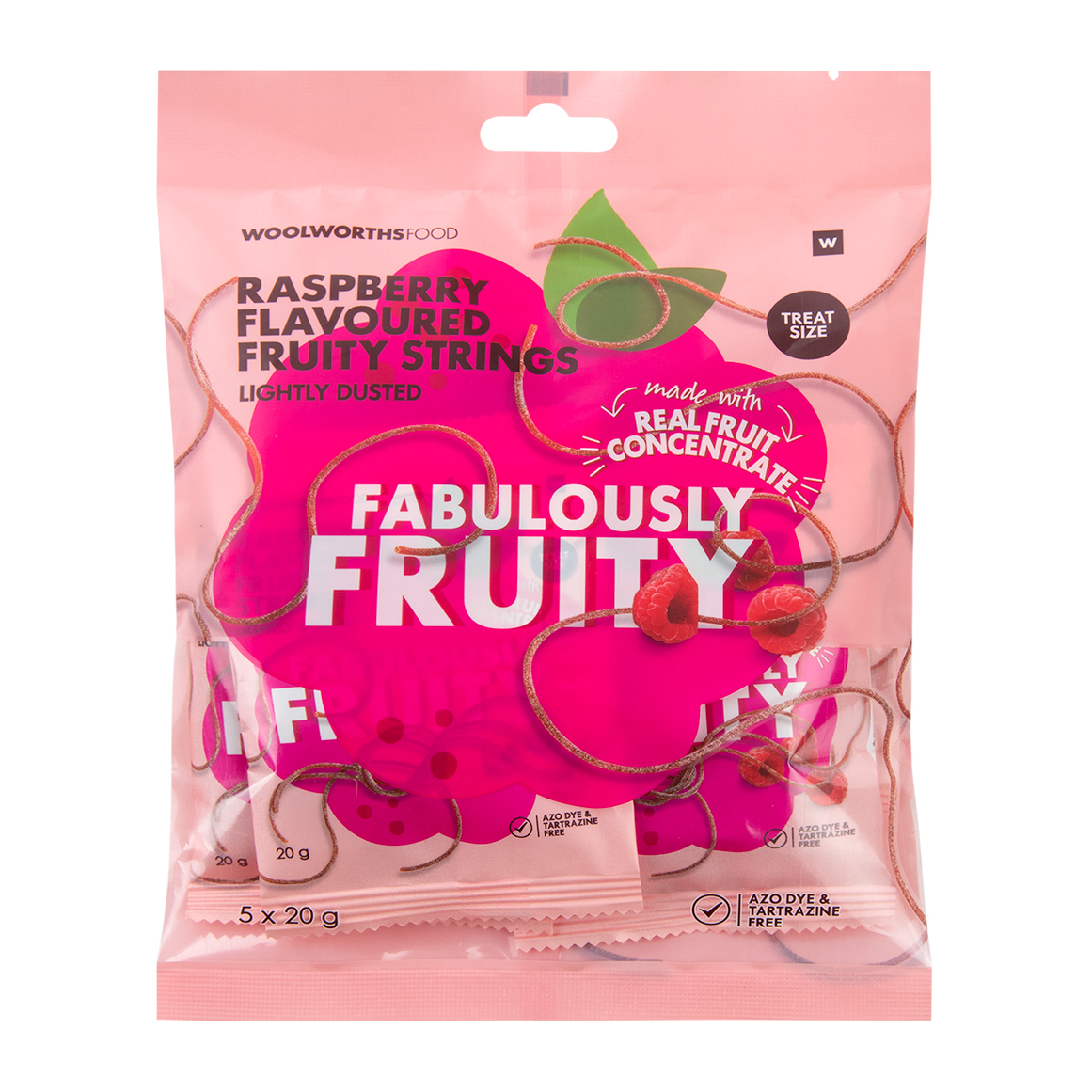 Fabulously Fruity Raspberry Flavoured Strings 5 x 20 g