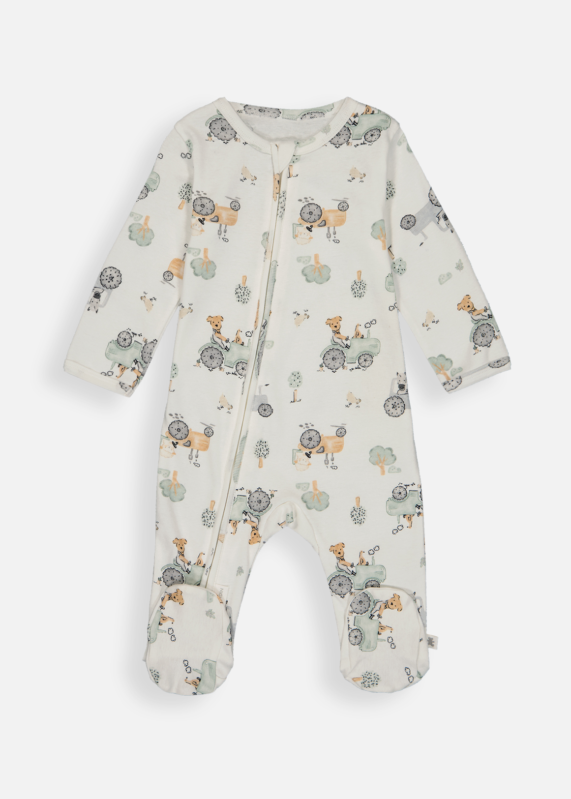 Farm Friends Cotton Zip Sleepsuit