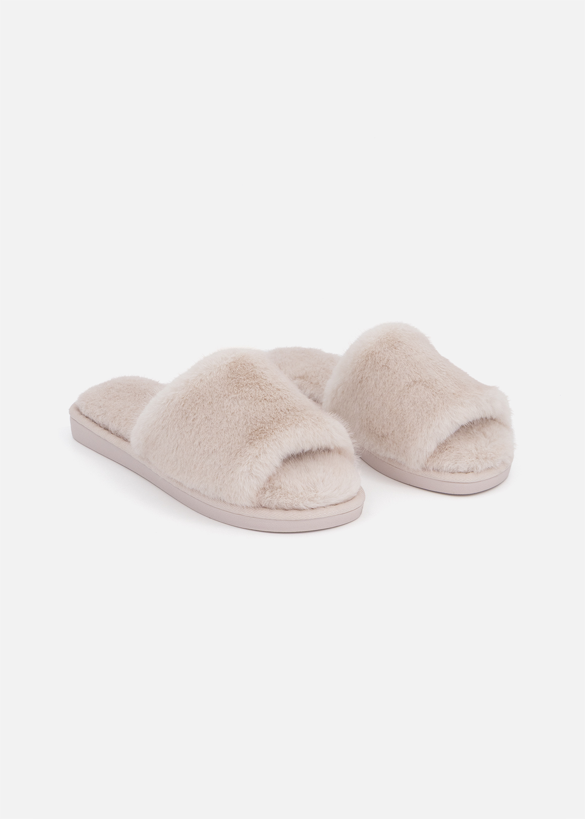 Faux Fur Band Slippers