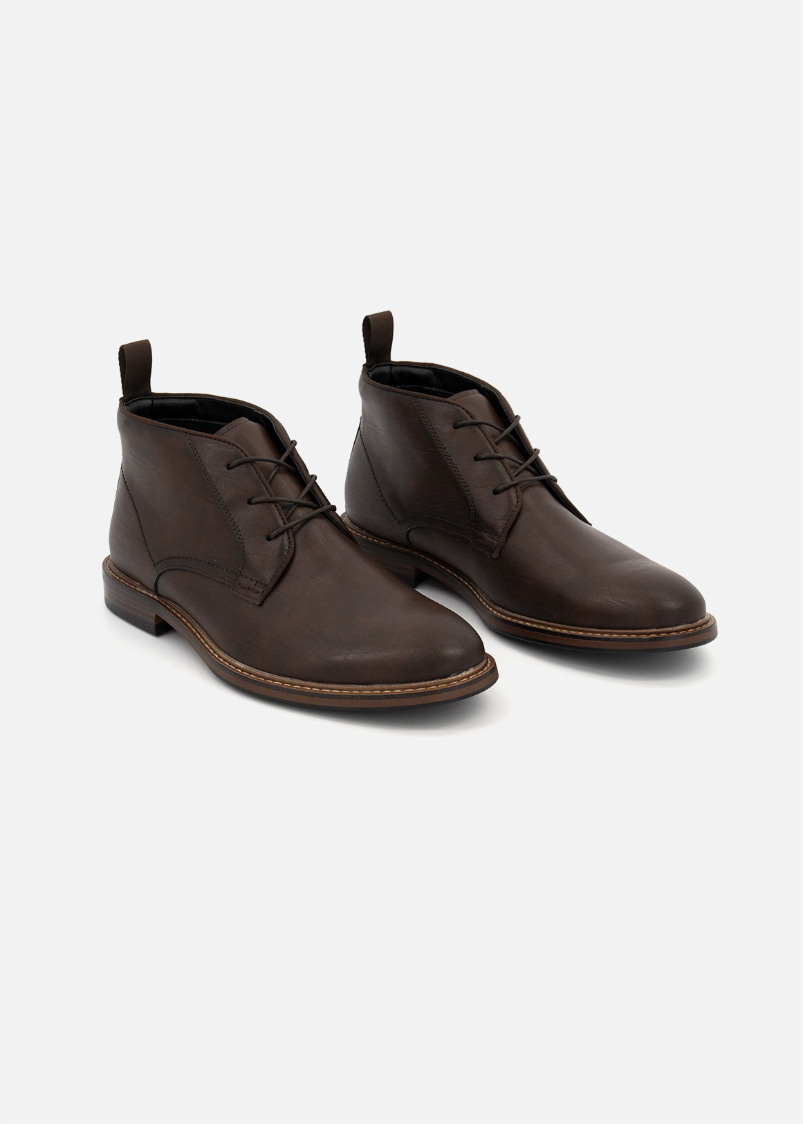 Faux Leather Chukka Boots