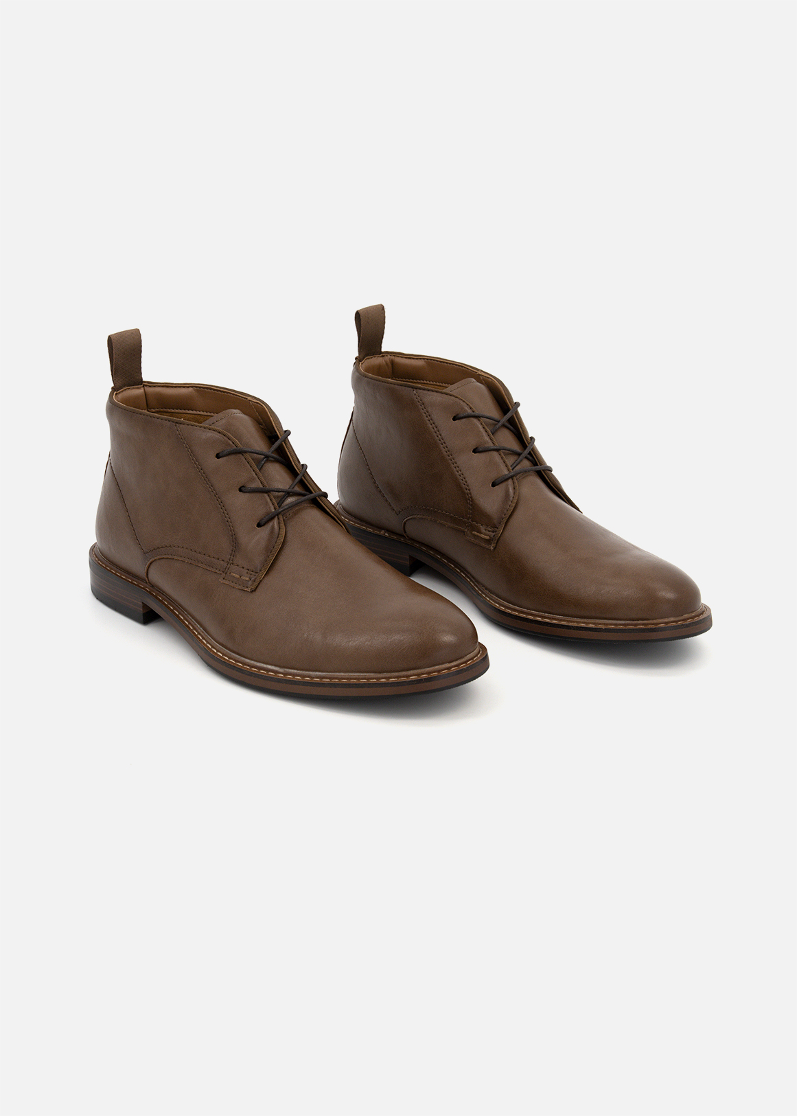 Faux Leather Chukka Boots