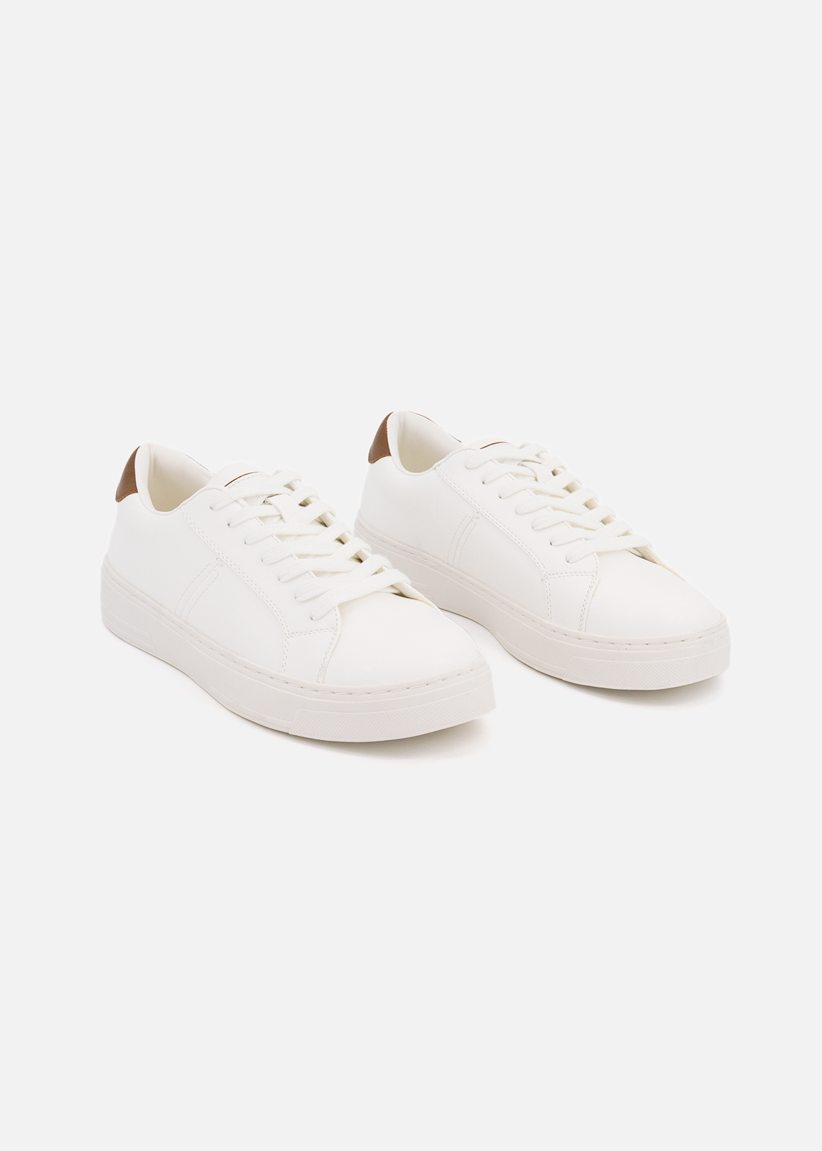 Faux Leather Court Sneakers