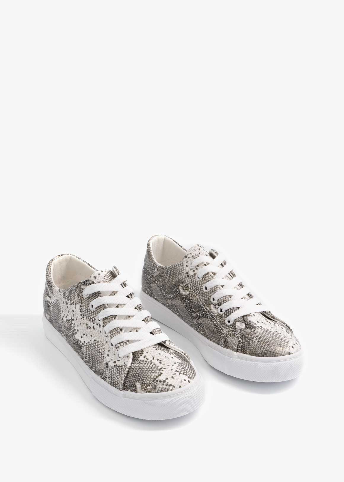 Faux Leather Lace-up Sneakers | Woolworths.co.za