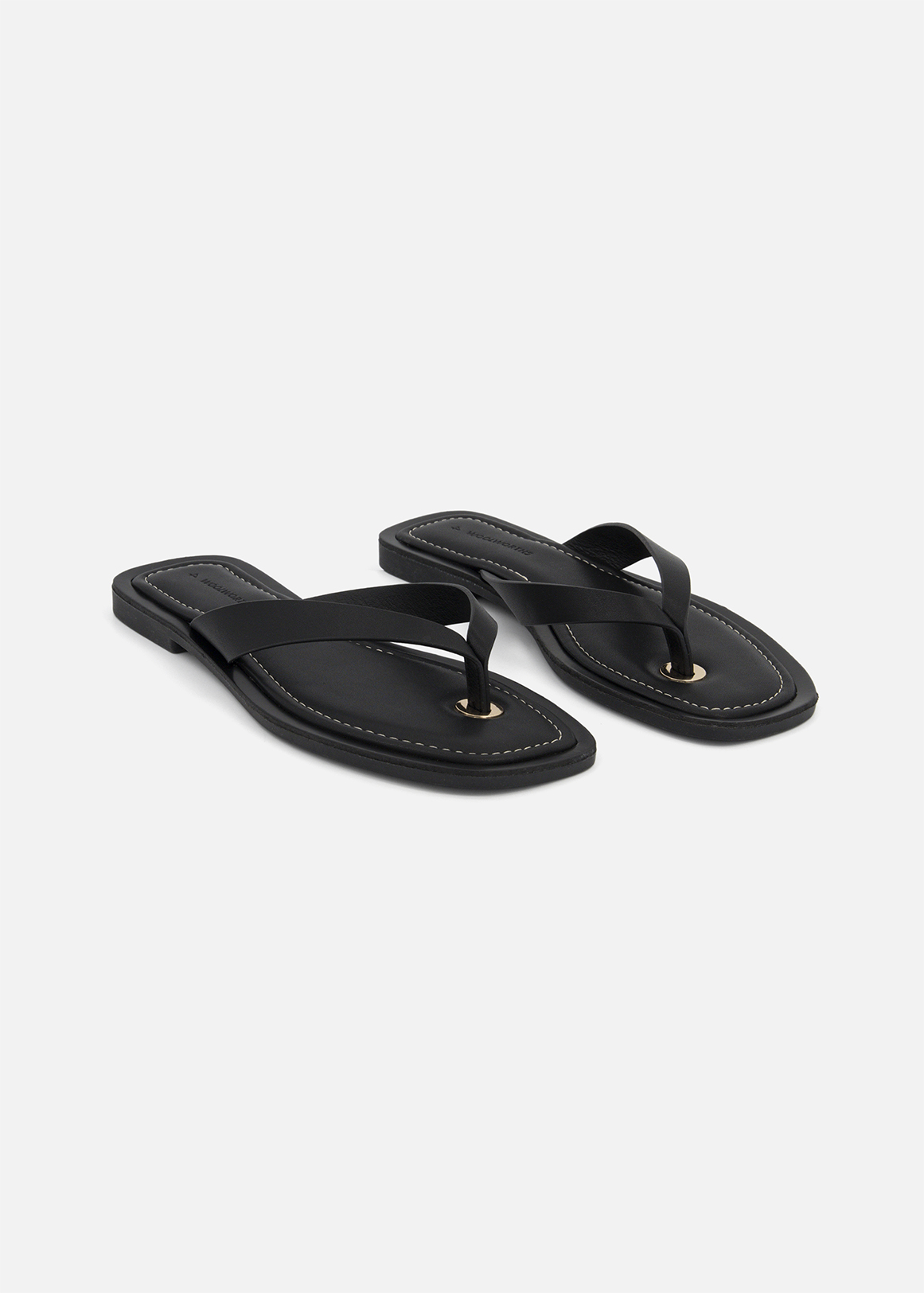 Faux Leather Thong Sandals