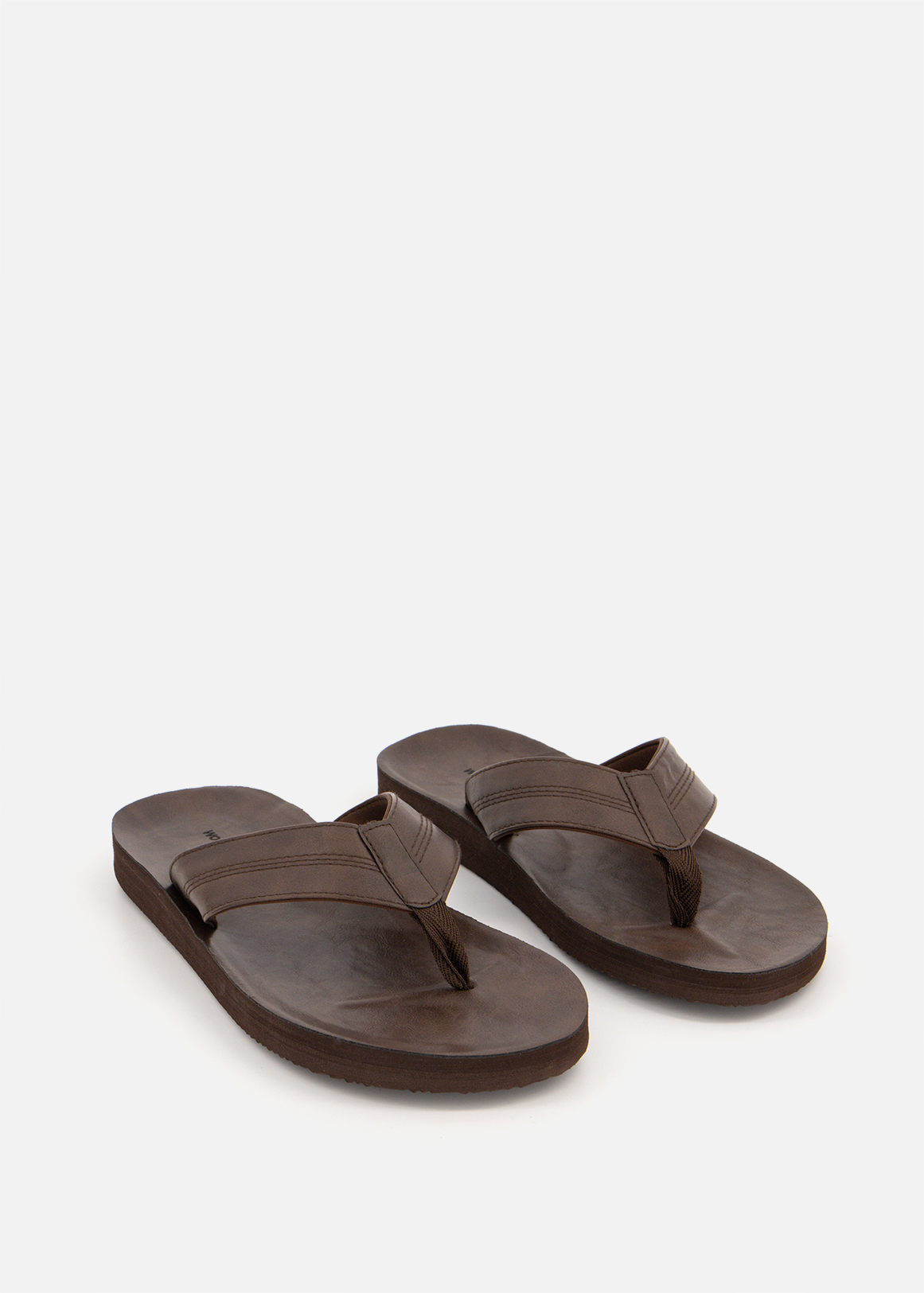 Faux Leather Thong Sandals - Main Image