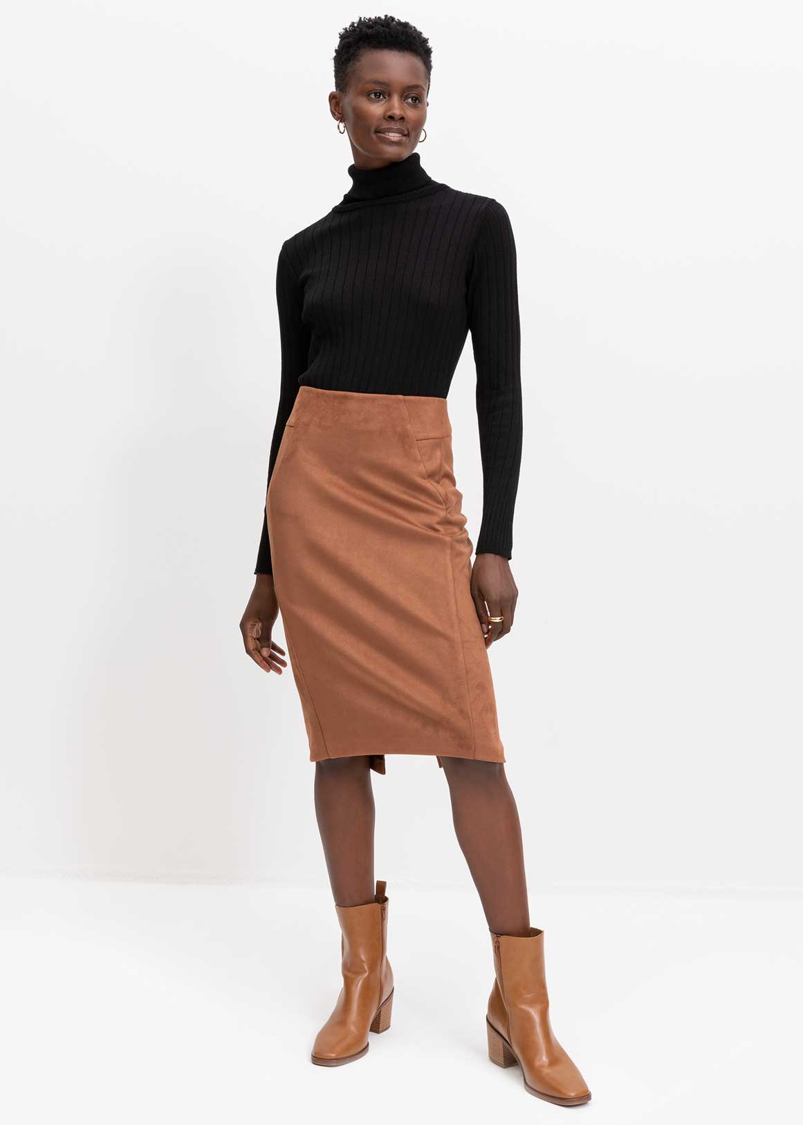 Faux Suede Midi Pencil Skirt | Woolworths.co.za