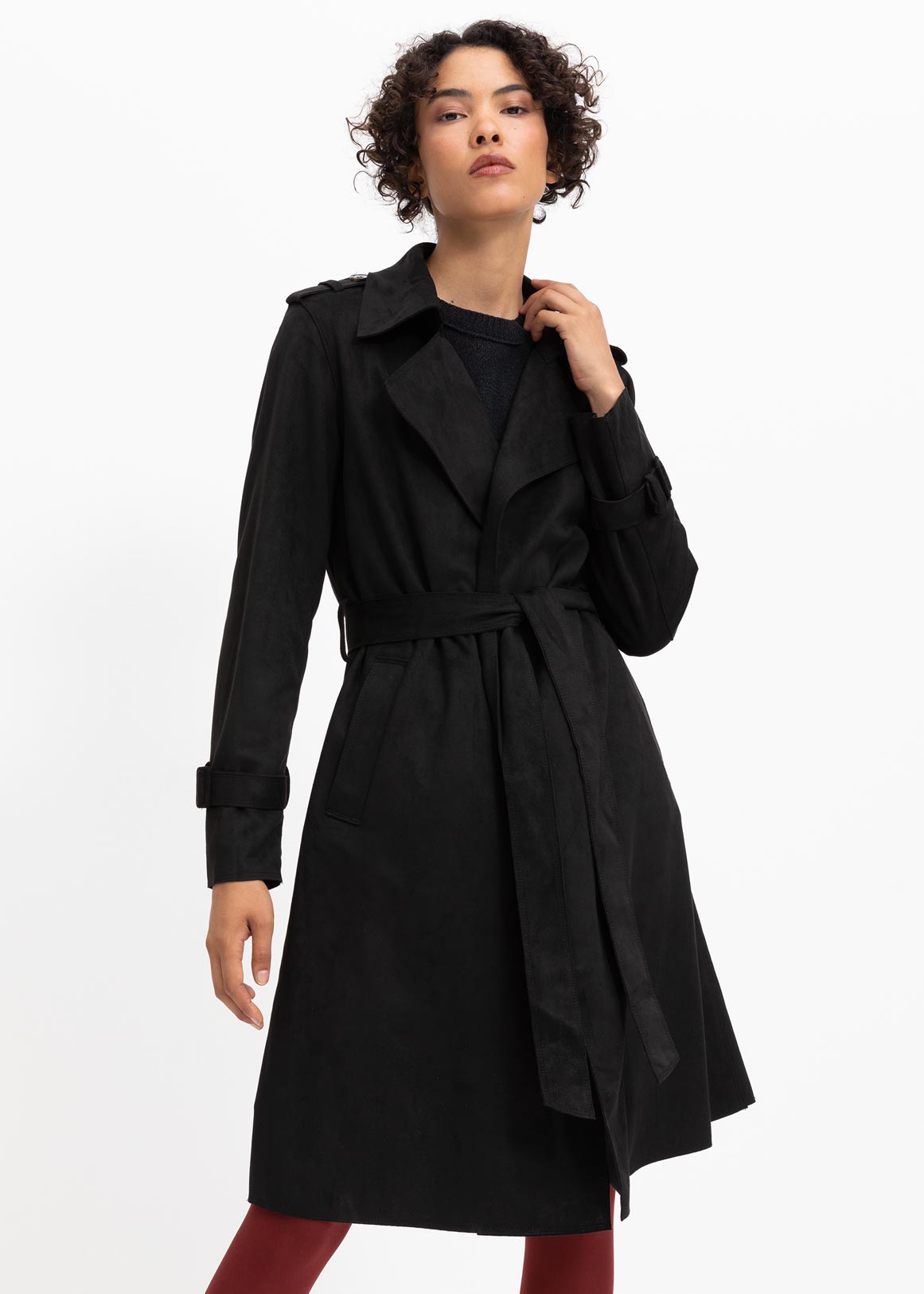 Faux Suede Trench Coat | Woolworths.co.za