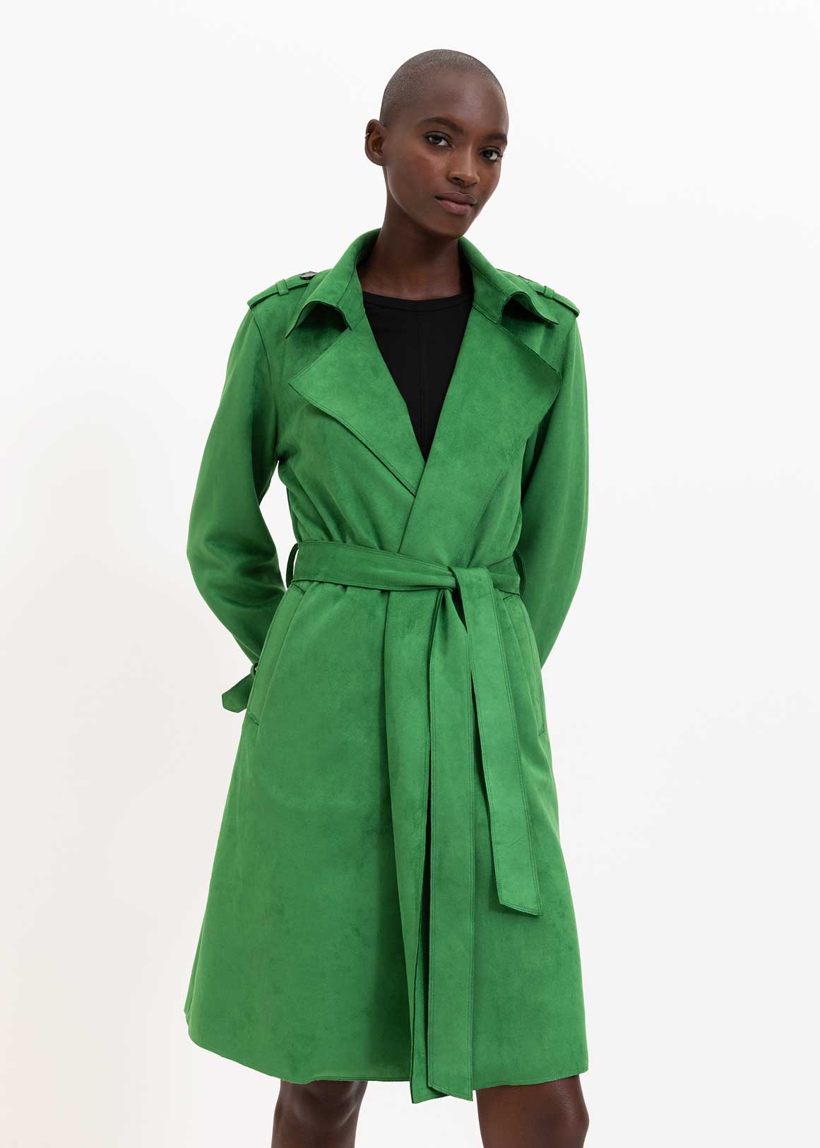 Faux Suede Trench Coat | Woolworths.co.za