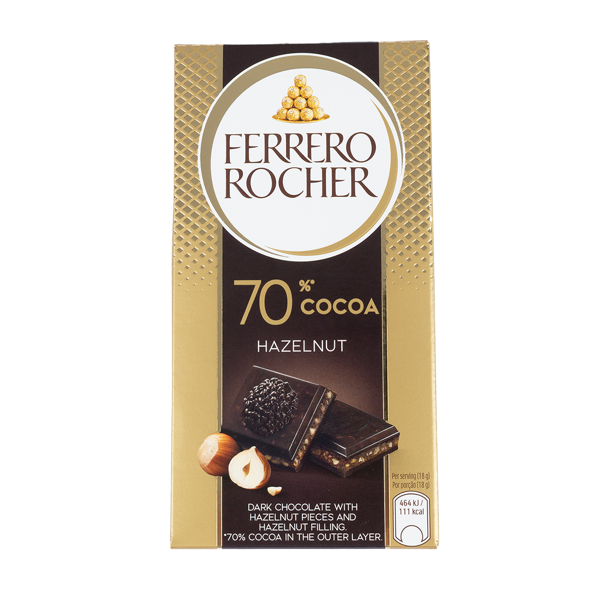 Ferrero Rocher 70 % Dark Chocolate with Hazelnut Slab 90 g