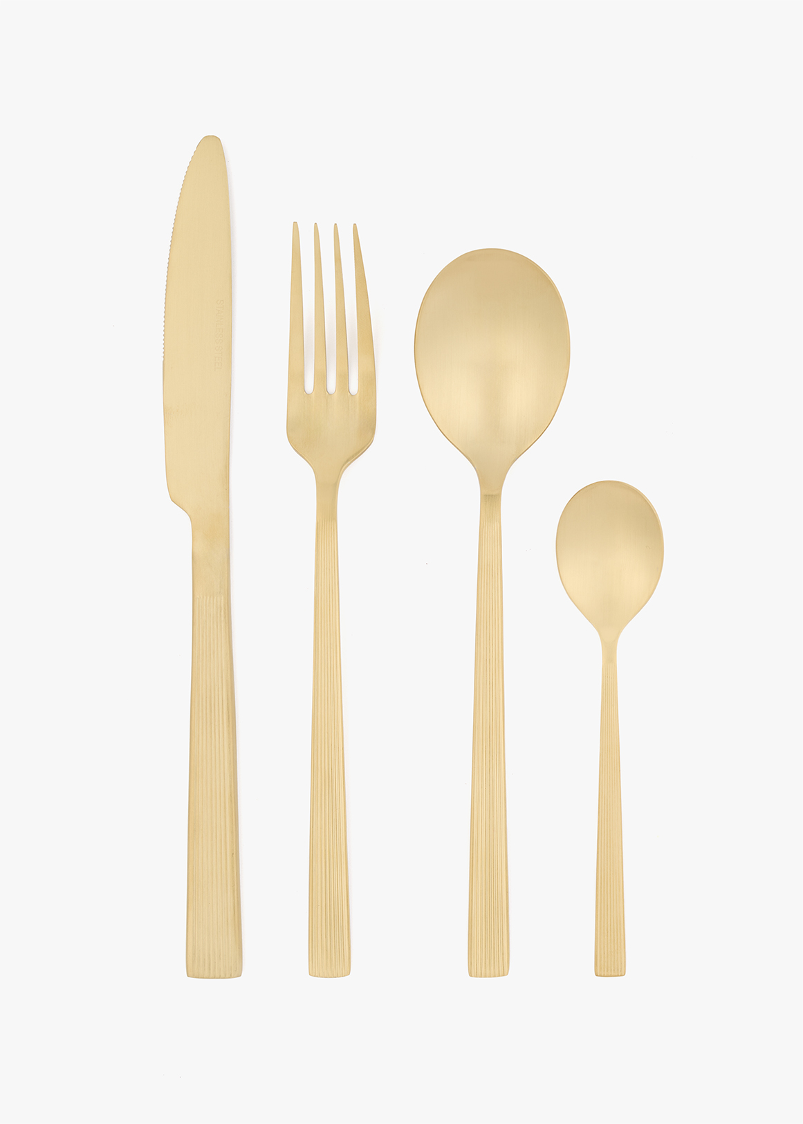 Fine Ribbed Stainless Steel 16 Piece Cutlery Set