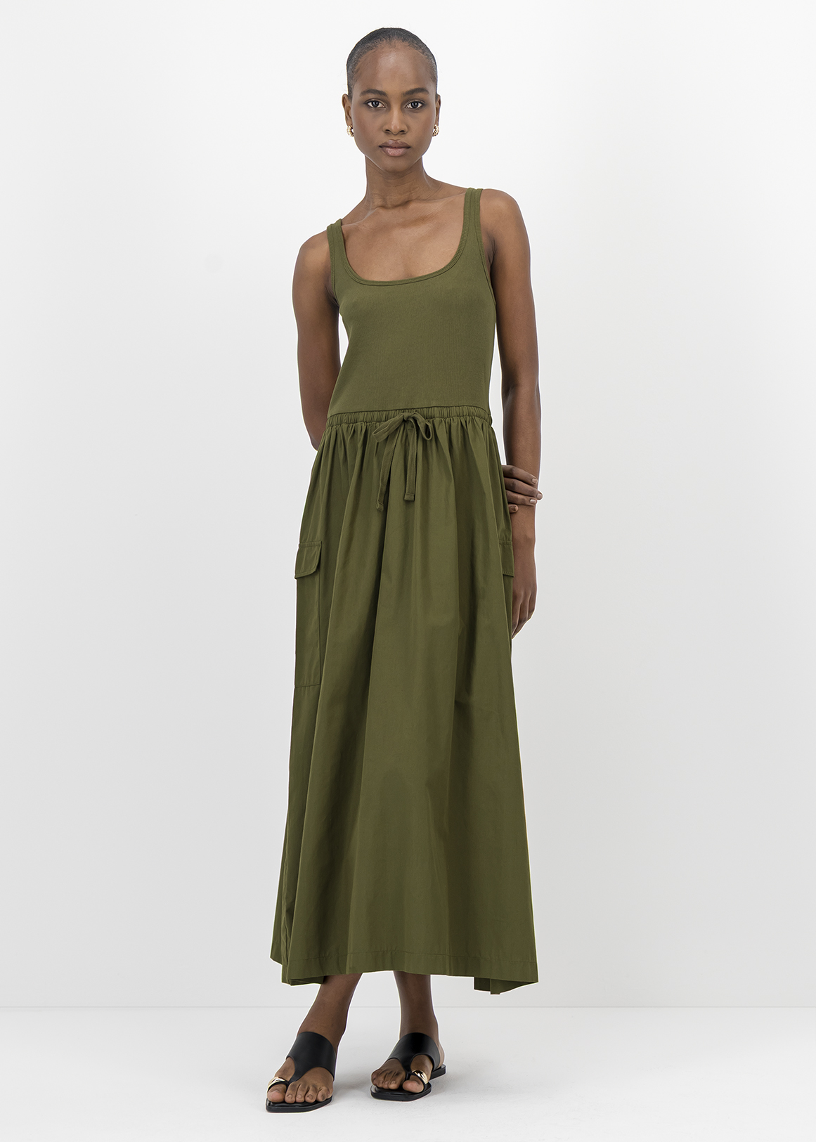 Fit & Flare Utility Midi Dress