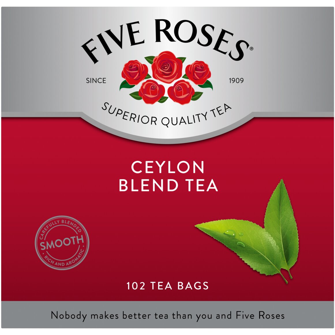 Five Roses Smooth Ceylon Blend Tagless Tea Bags 102 pk