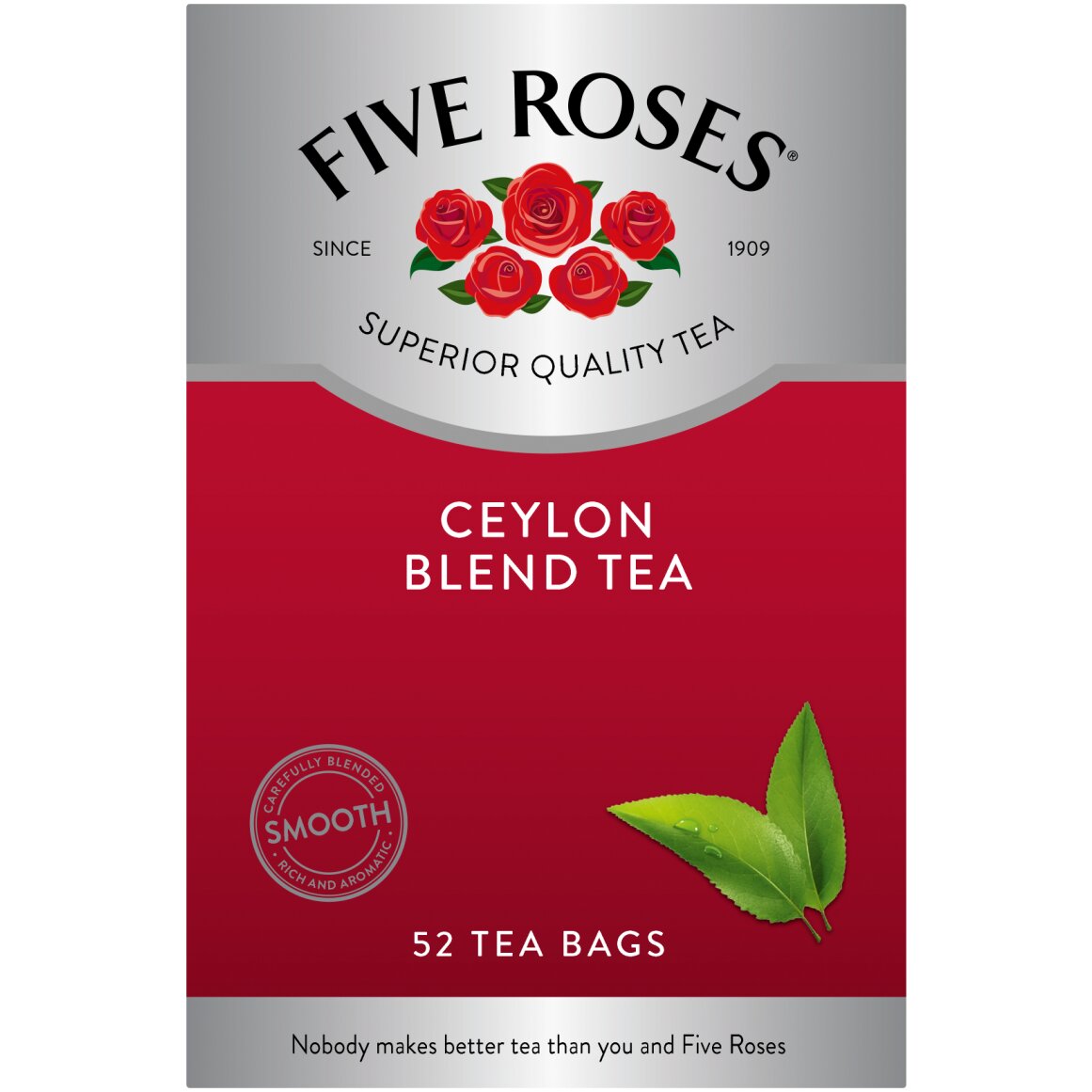 Five Roses Smooth Ceylon Tagless Tea Bags 52 pk