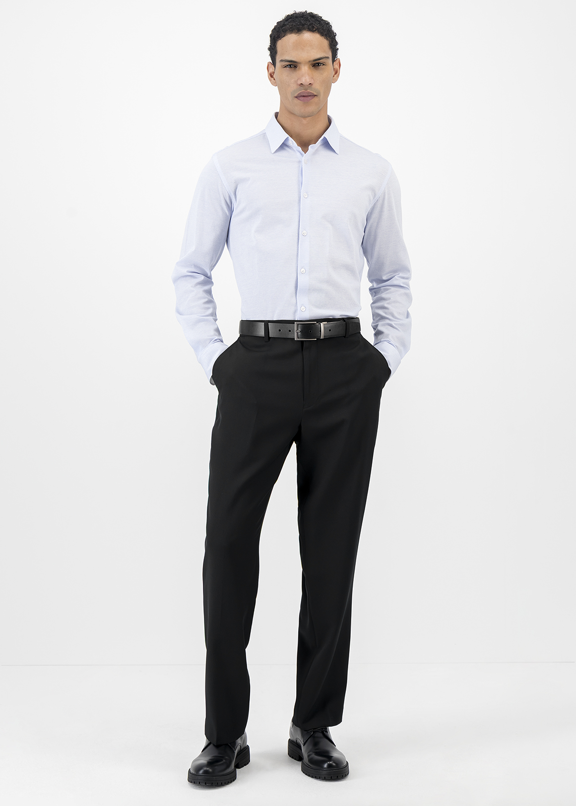 Flat Front Regular Fit Trousers