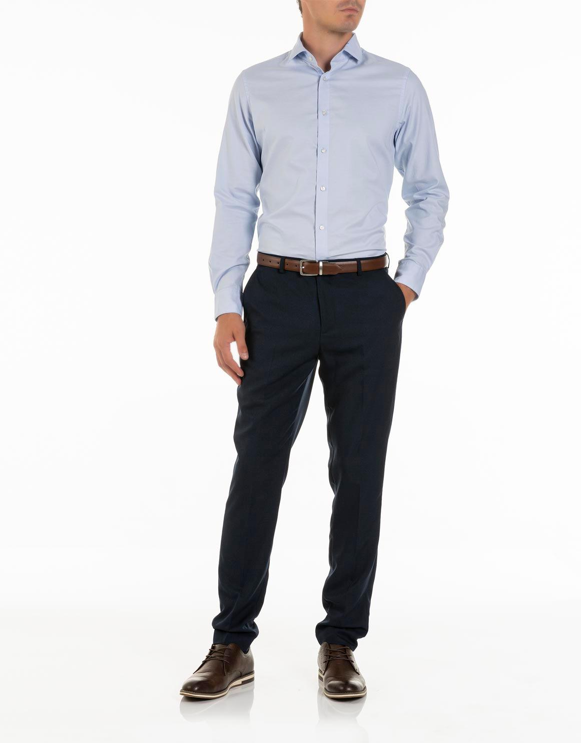 Flat Front Slim Fit Trousers
