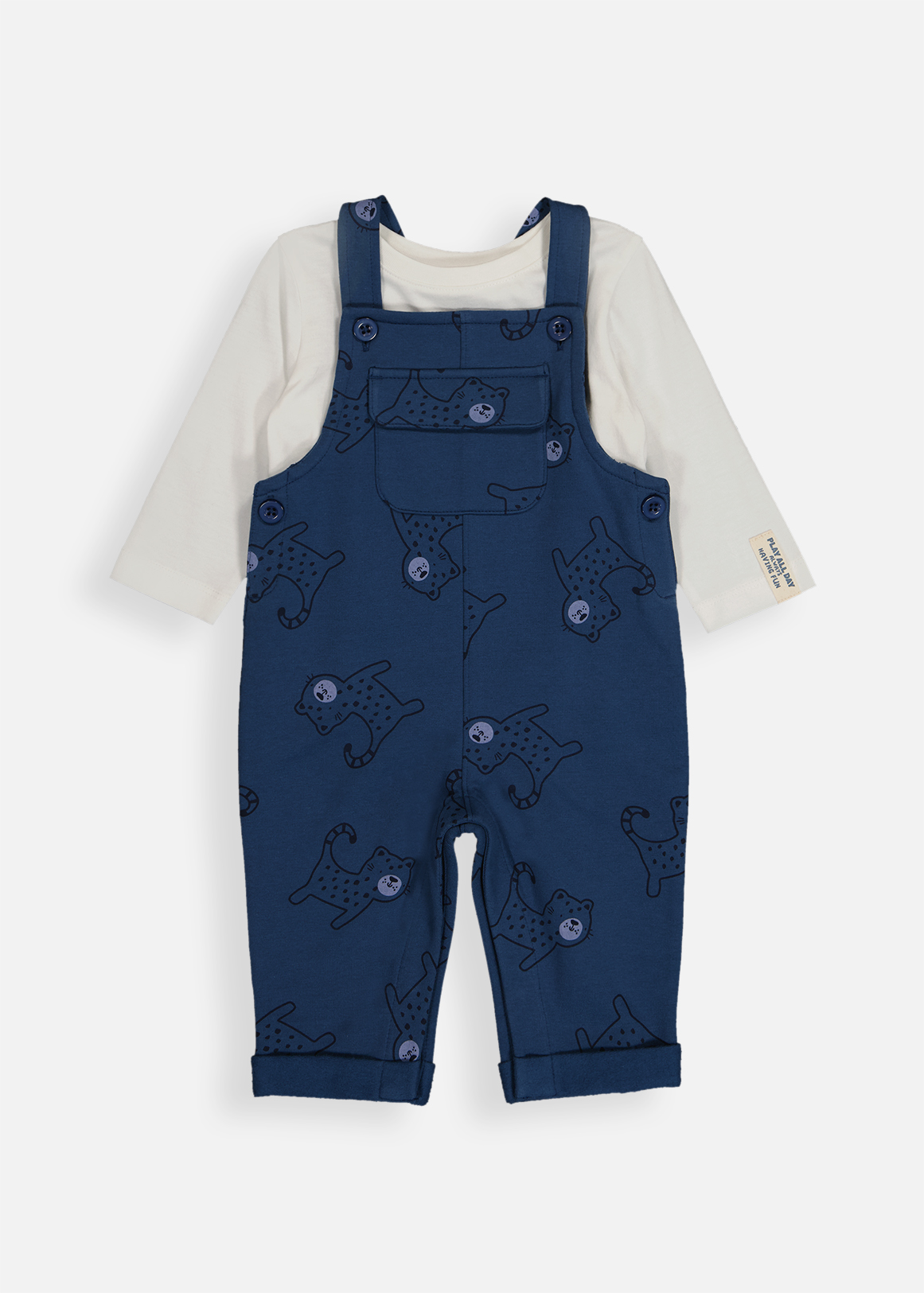 Fleece Dungaree & T-shirt Set