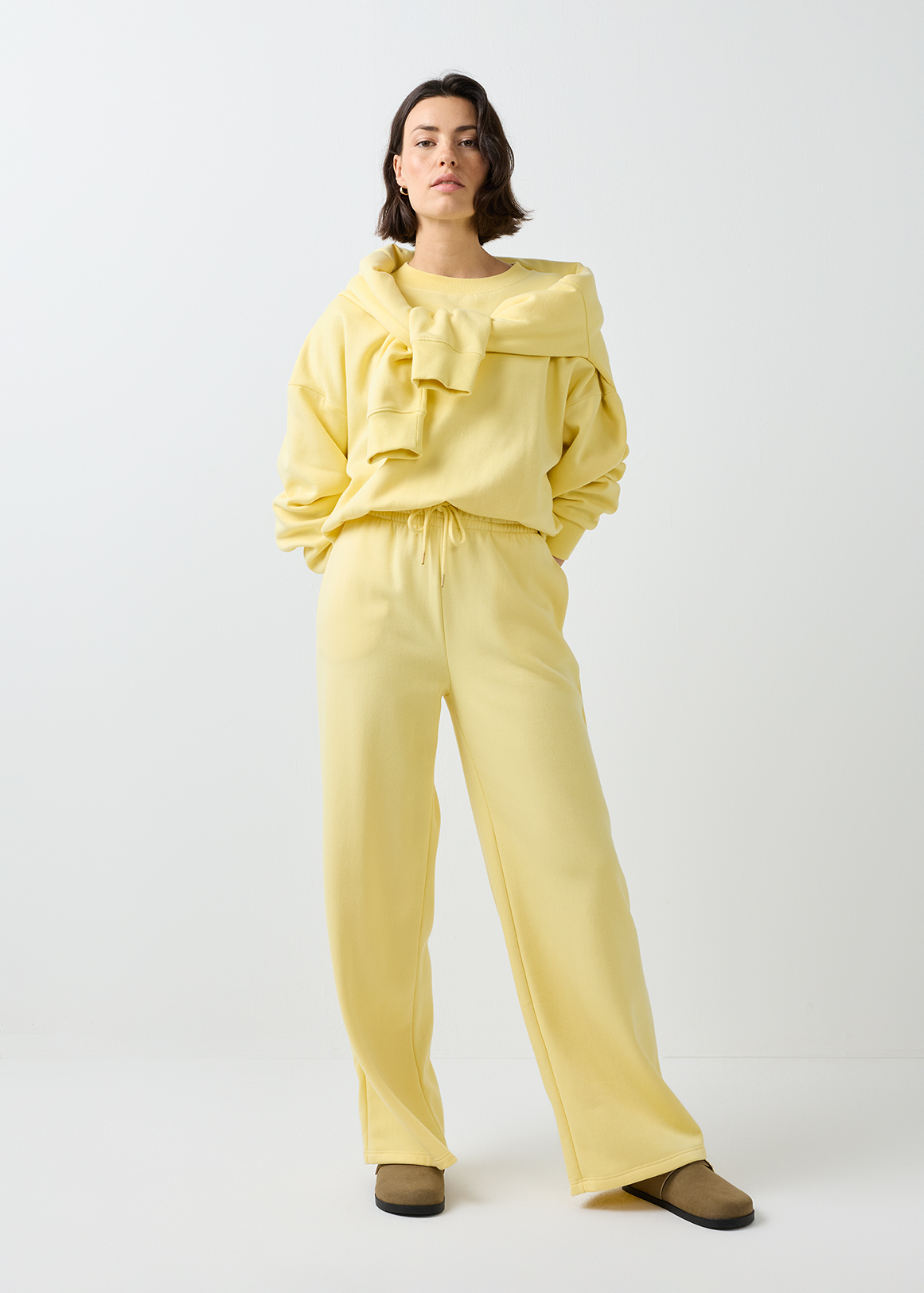 Fleece Wide Leg Track Pants