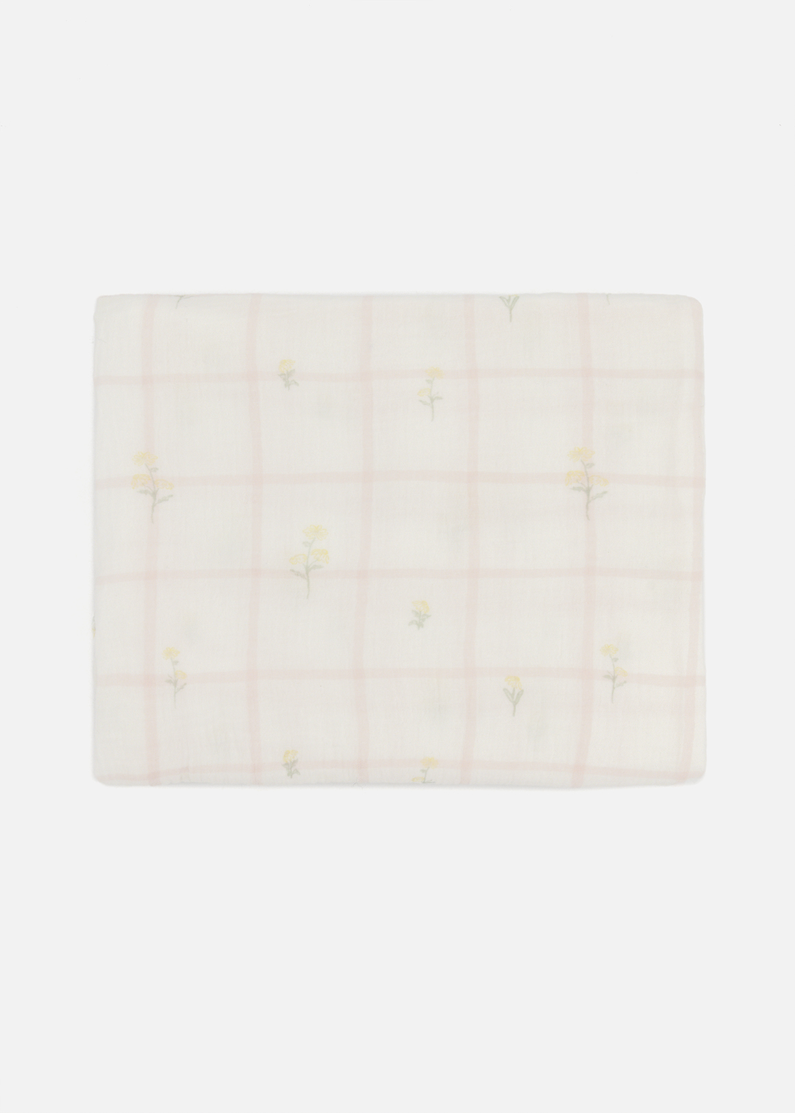 Floral Check Muslin Receiving Blanket