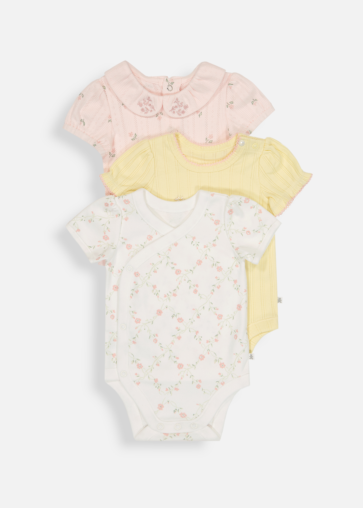 Floral Meadows Cotton Bodyvests 3 Pack