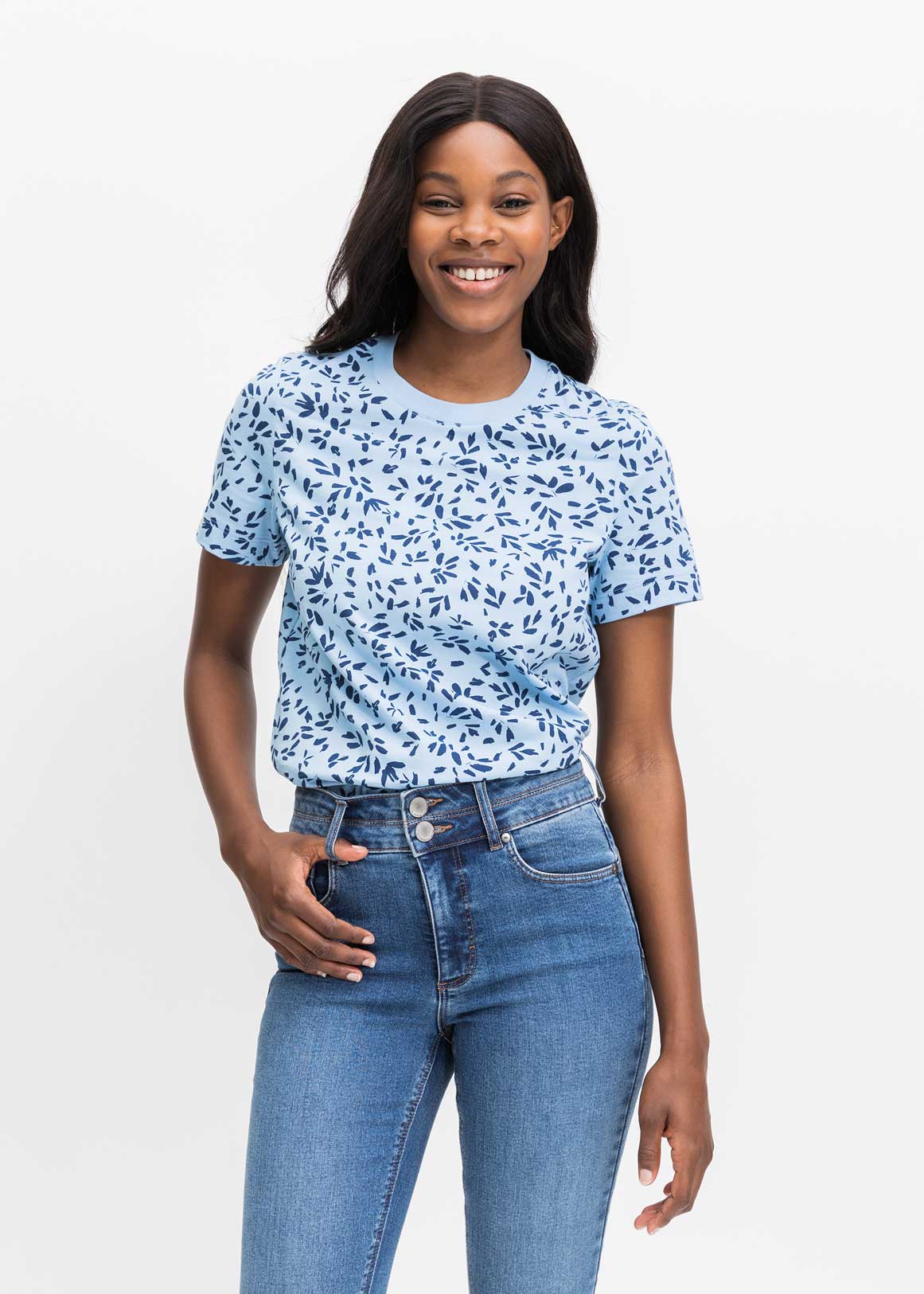 Floral Print Cotton T-shirt | Woolworths.co.za