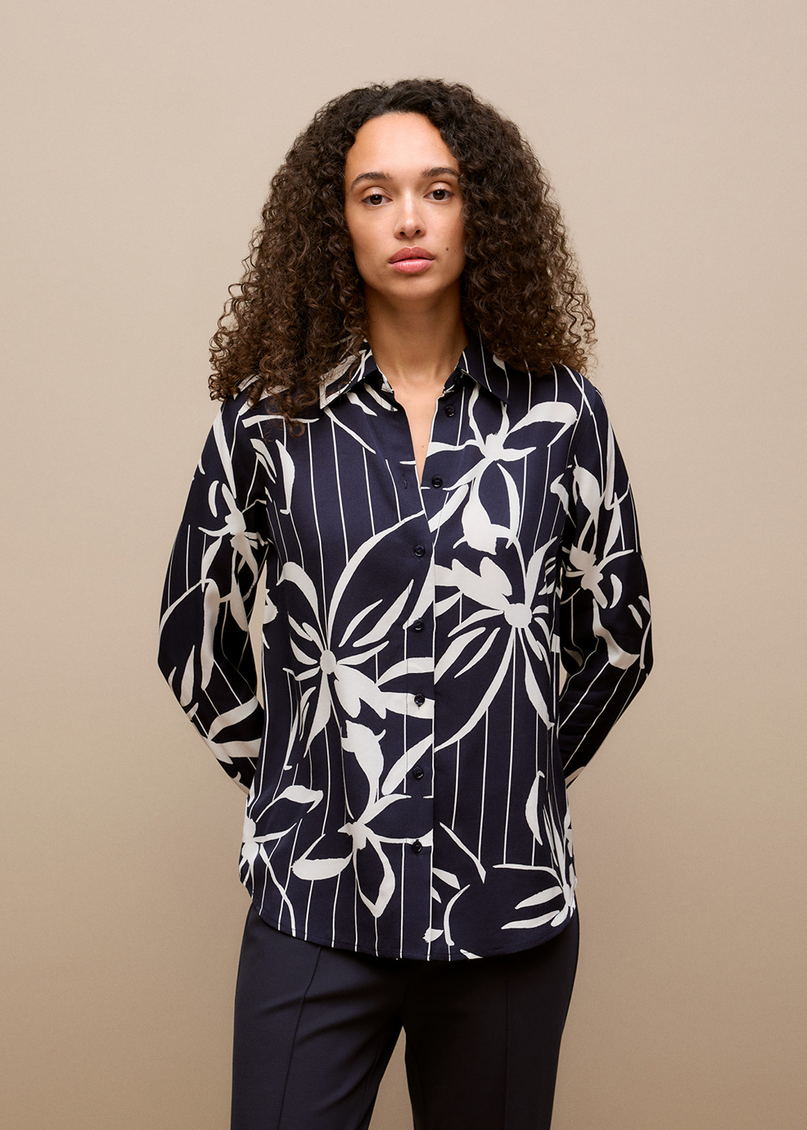 Floral Stripe Twill Shirt