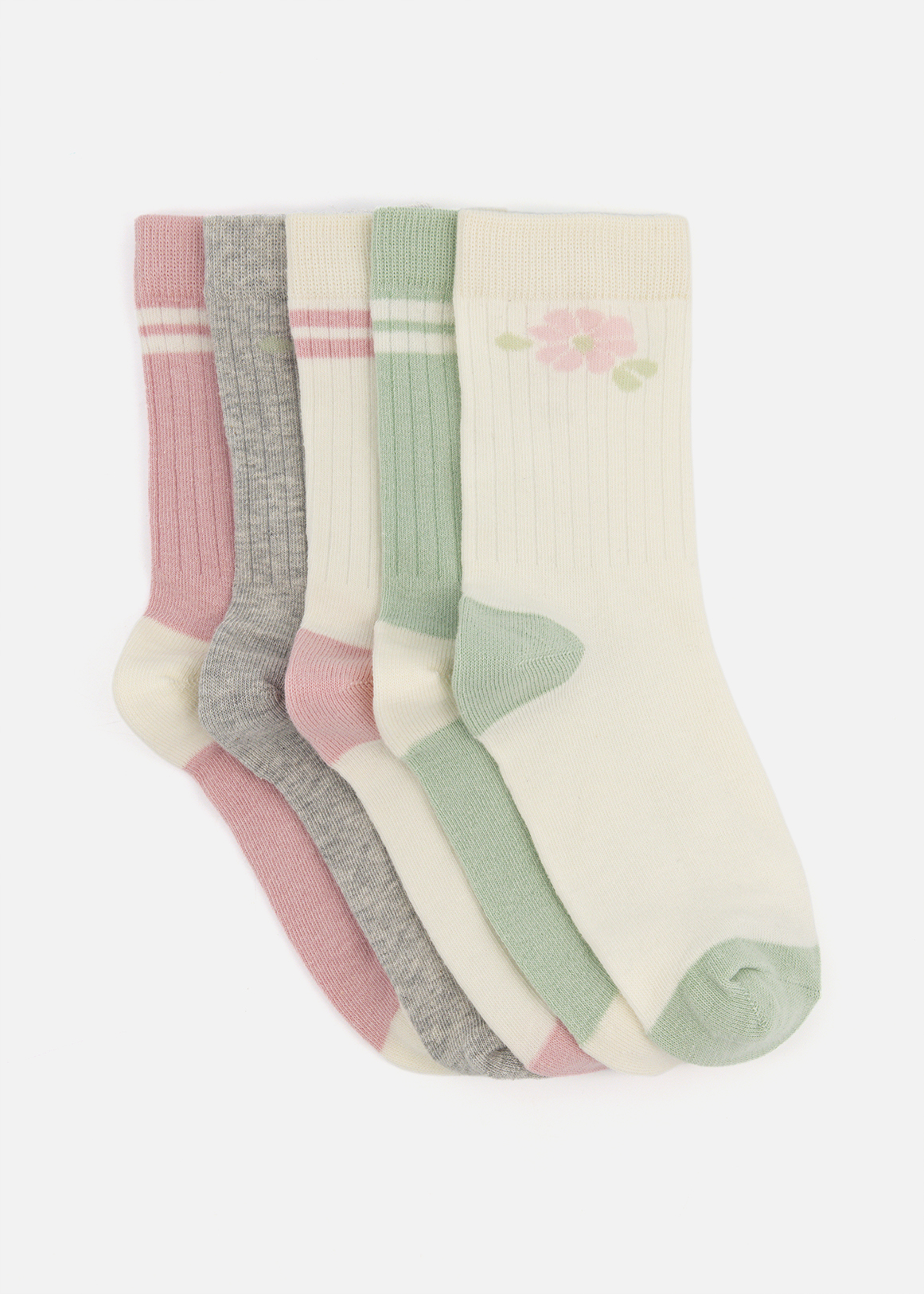 Flower Cotton Rich Ankle Socks 5 Pack