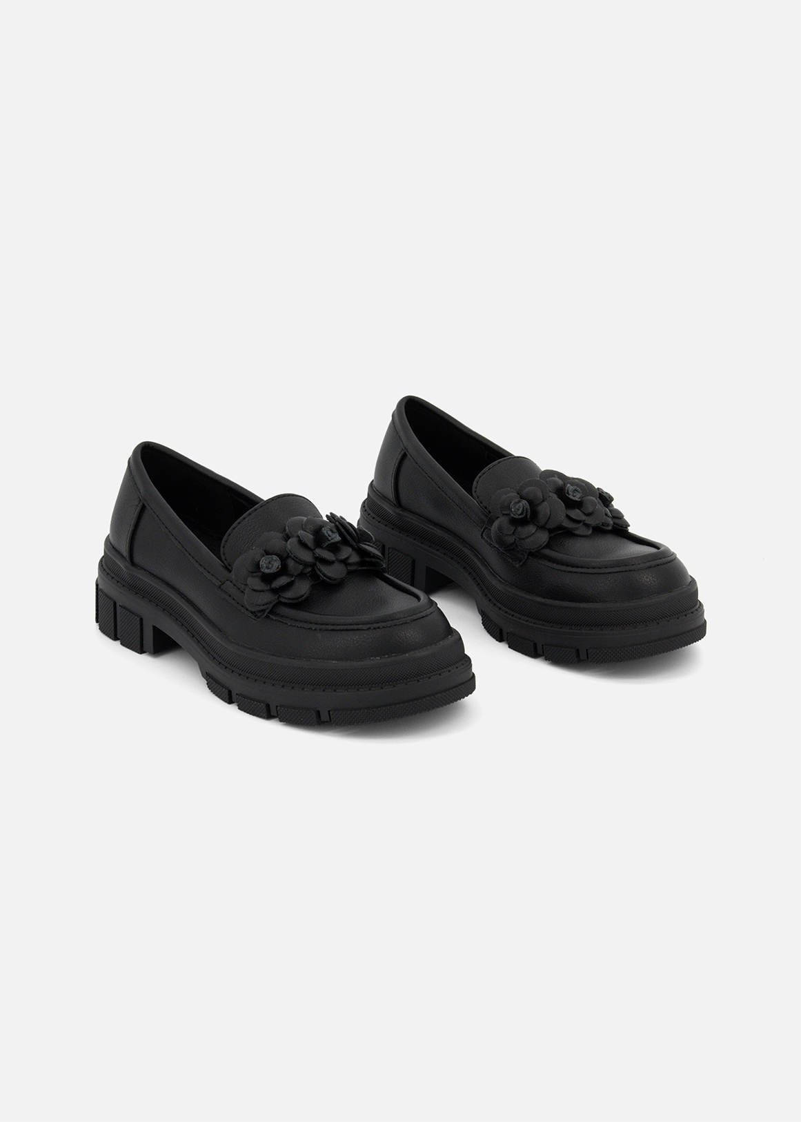 Flower Detail Chunky Loafers (Size 12-6) Older Girl