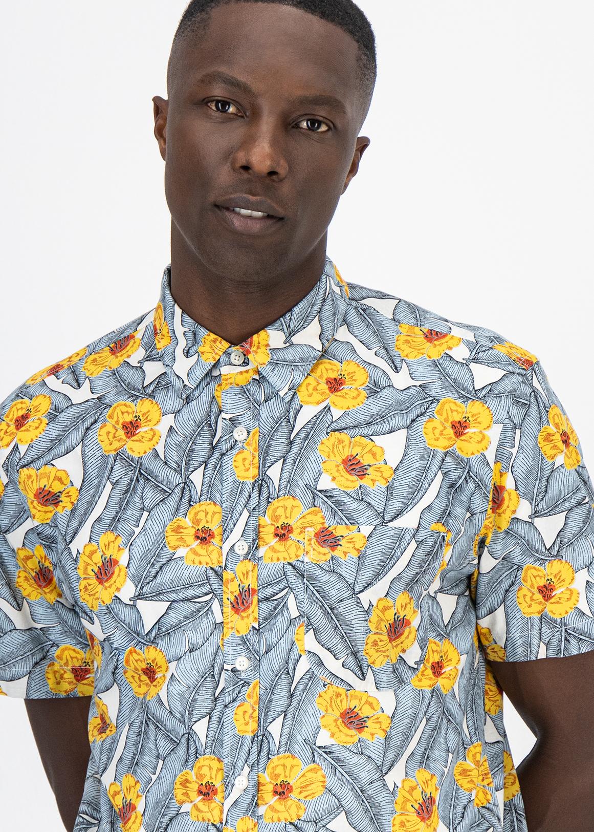 FLORAL PRINT SHIRT - Yellow