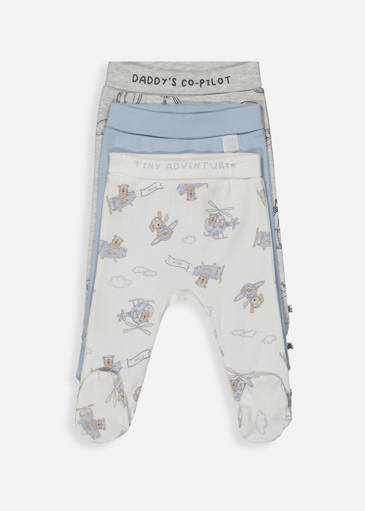 Fly High Foldover Cotton Leggings 3 Pack