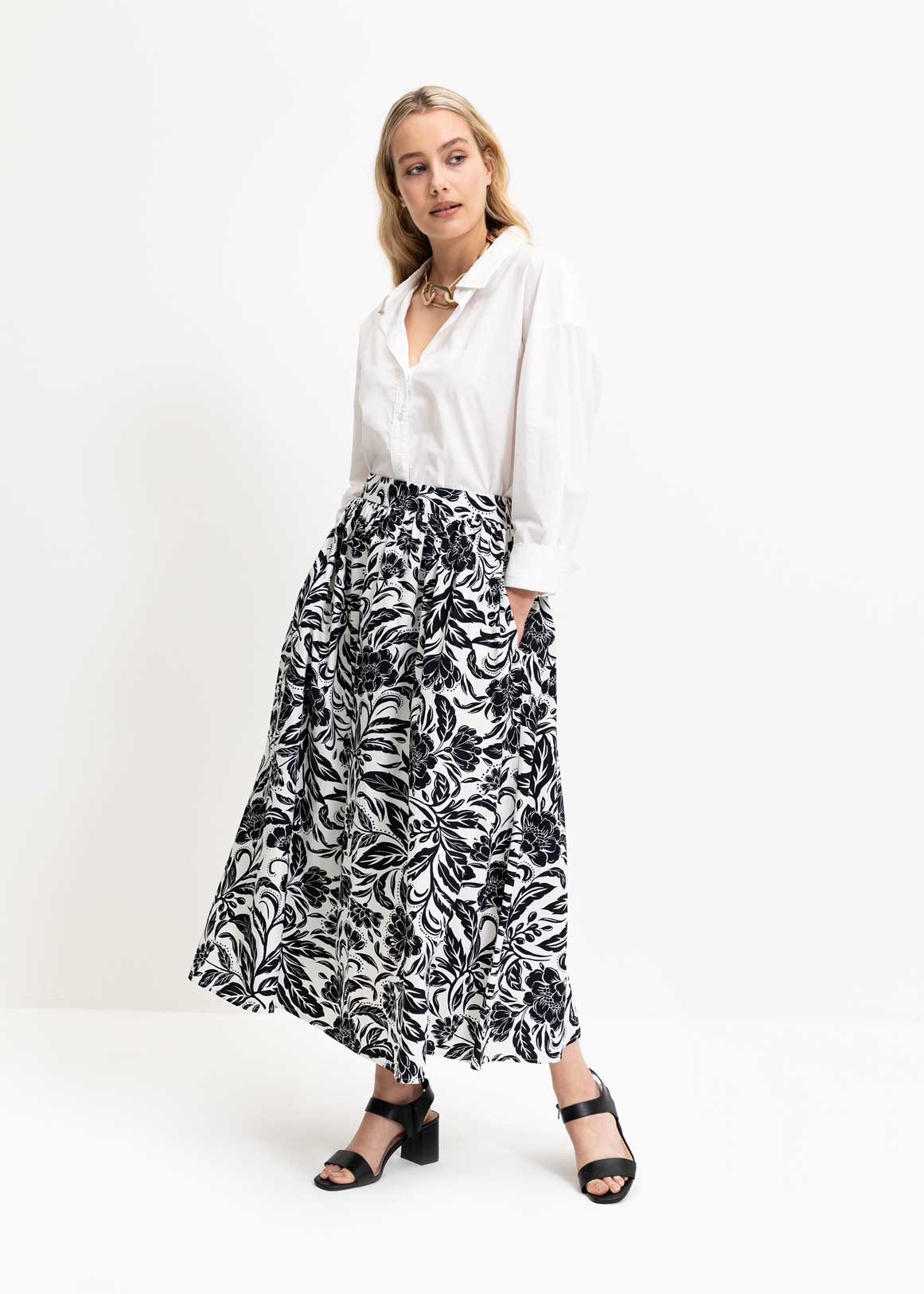 Foliage A-line Midi Skirt | Woolworths.co.za