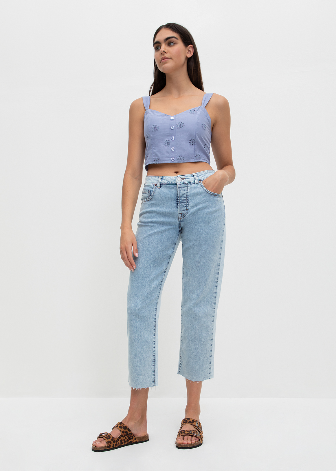 Frayed High Rise Straight Leg Jeans | Woolworths.co.za