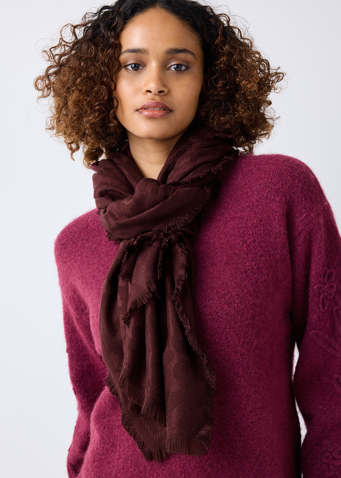 Frayed Leopard Print Scarf