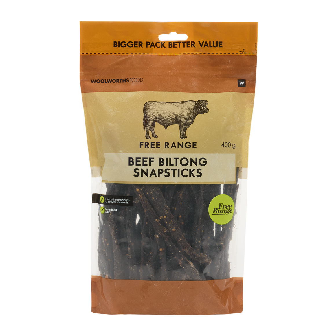 Free Range Beef Biltong Snapsticks 400 g