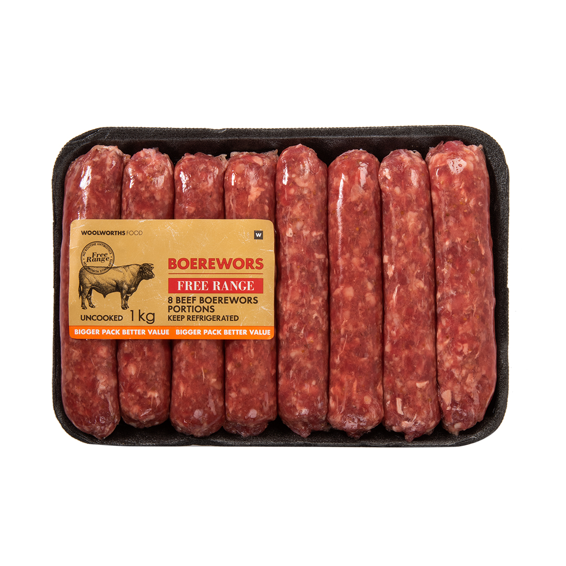 Free Range Beef Boerewors Portions 1 kg