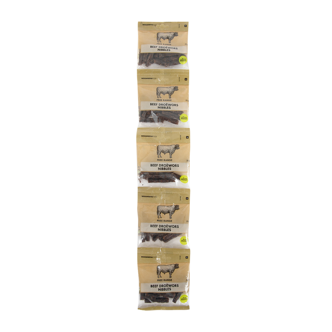 Free Range Beef Droëwors Nibbles 5 x 25 g