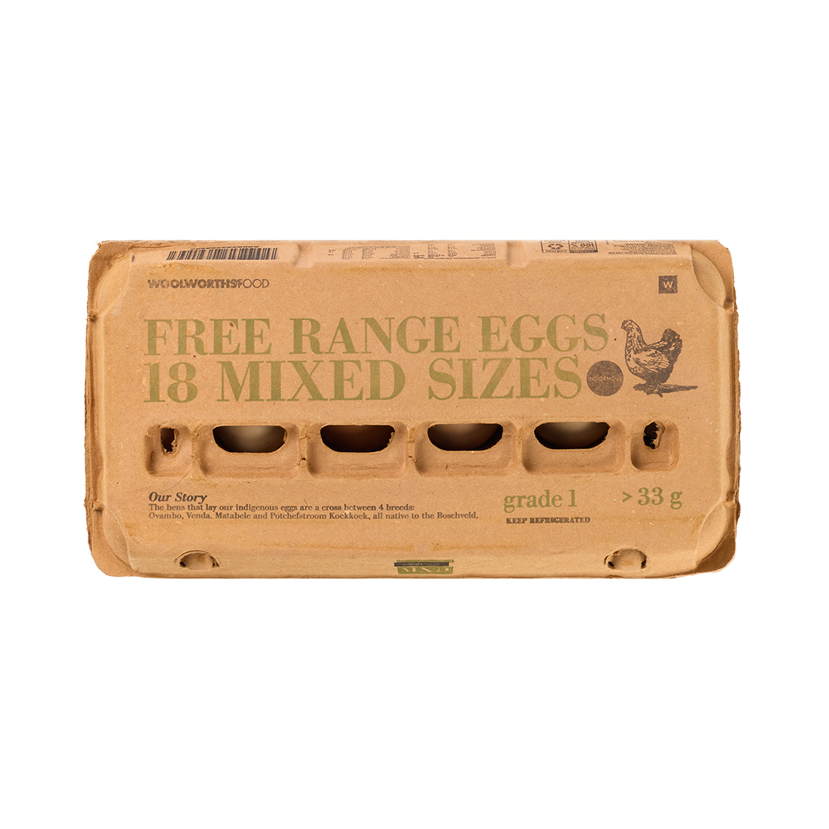 Free Range Chilled Indigenous Mixed Size Eggs 18 pk