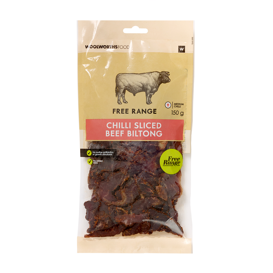 Free Range Chilli Sliced Beef Biltong 150 g