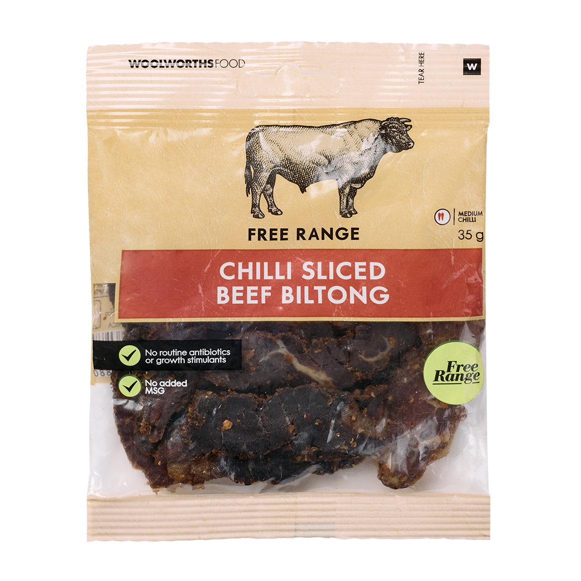 Free Range Chilli Sliced Beef Biltong 35 g