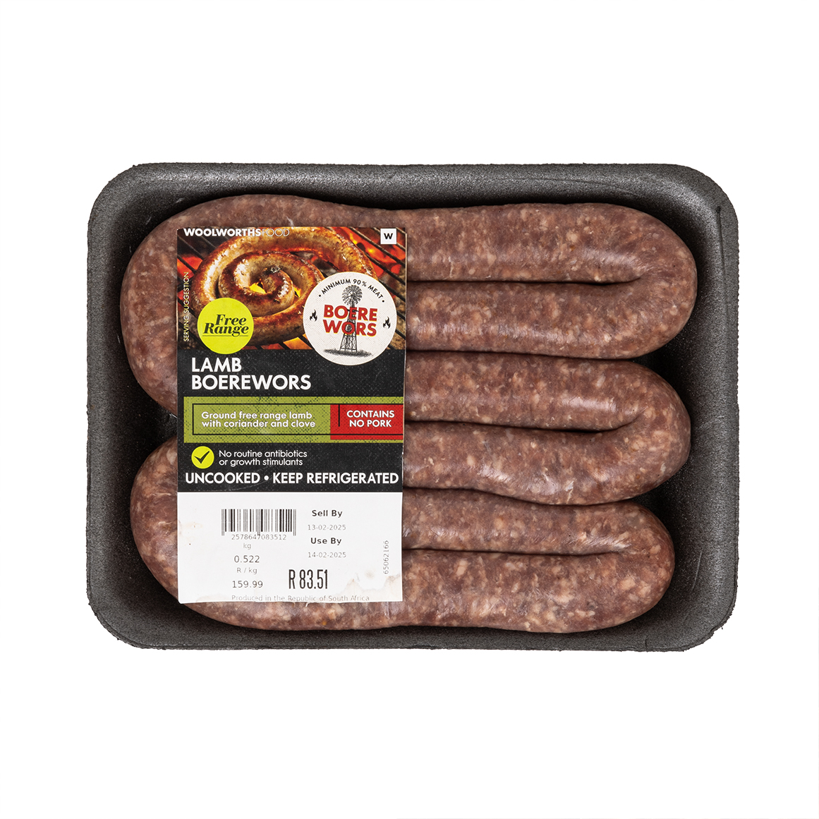 Free Range Lamb Boerewors Avg 500 g