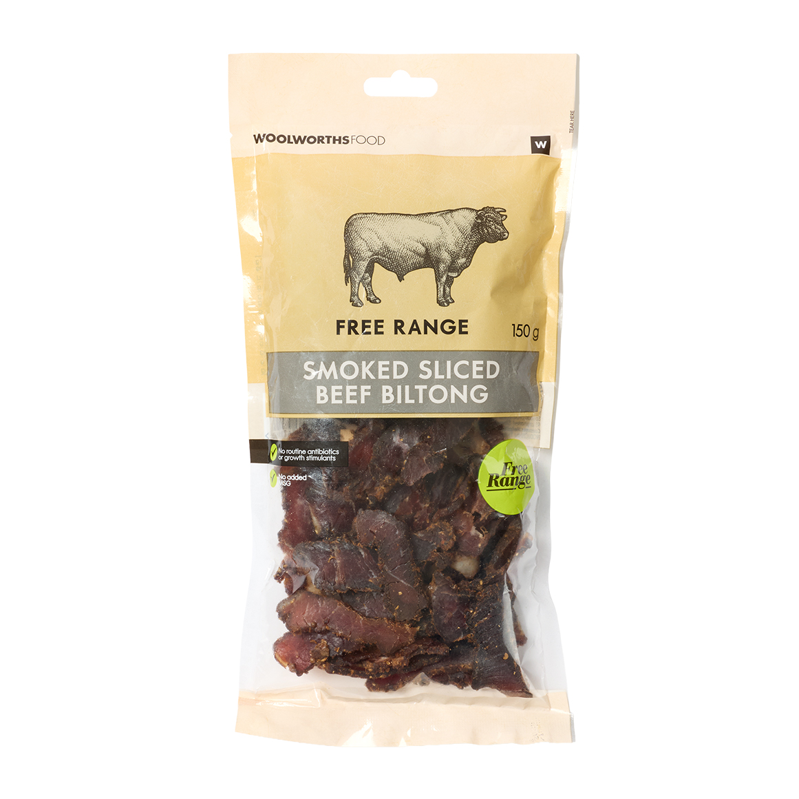 Free Range Smoked Sliced Beef Biltong 150 g