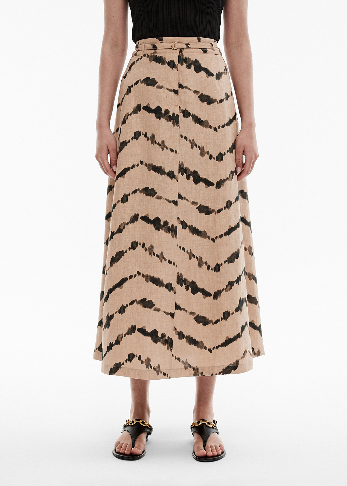 French Linen Chevron Skirt | Woolworths.co.za