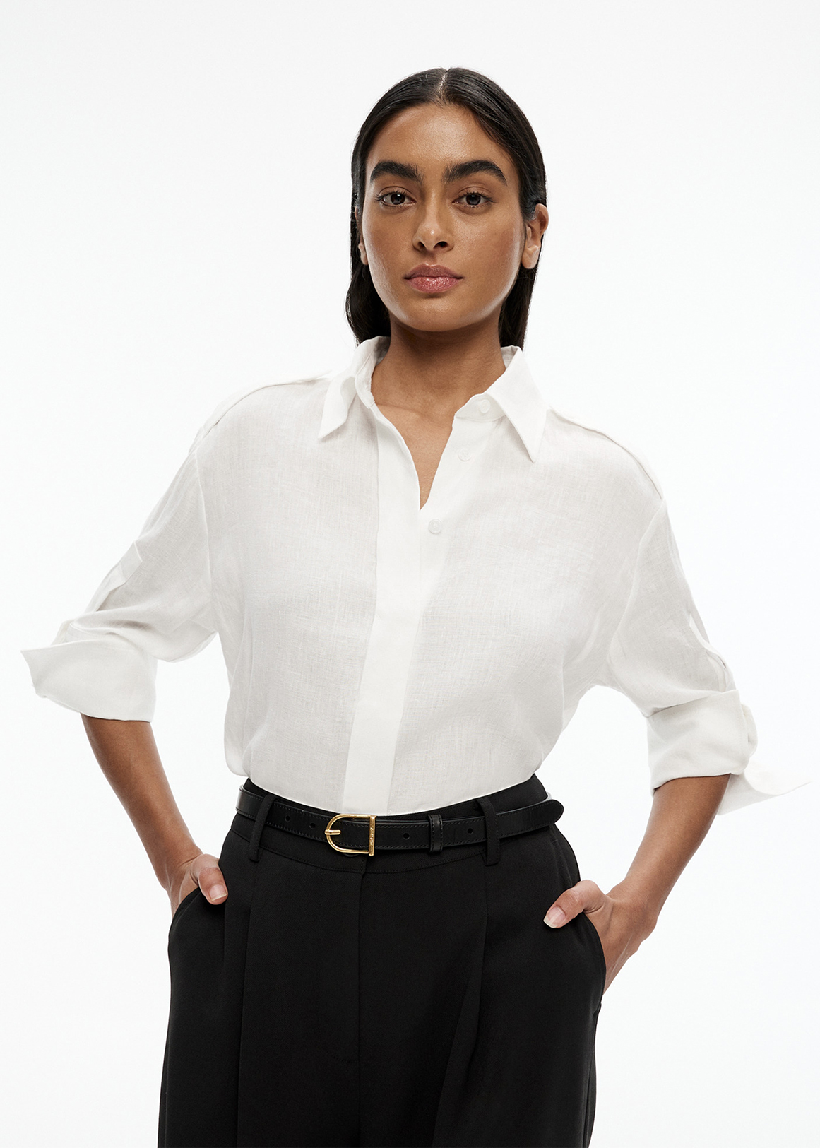 French Linen Cropped Shirt | Woolworths.co.za