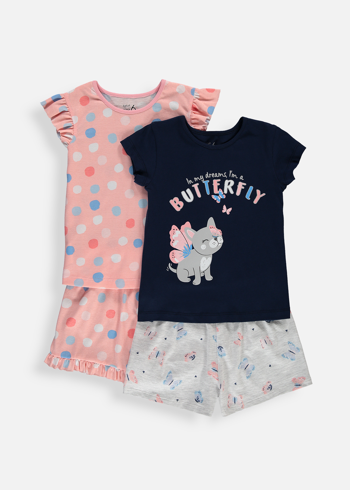 Frenchie Butterfly Cotton Pyjamas 2 Pack | Woolworths.co.za