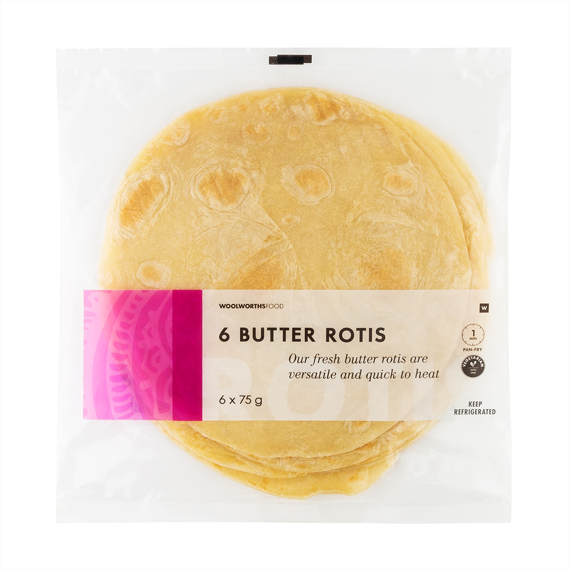 Fresh Butter Rotis 6 x 75 g | Woolworths.co.za