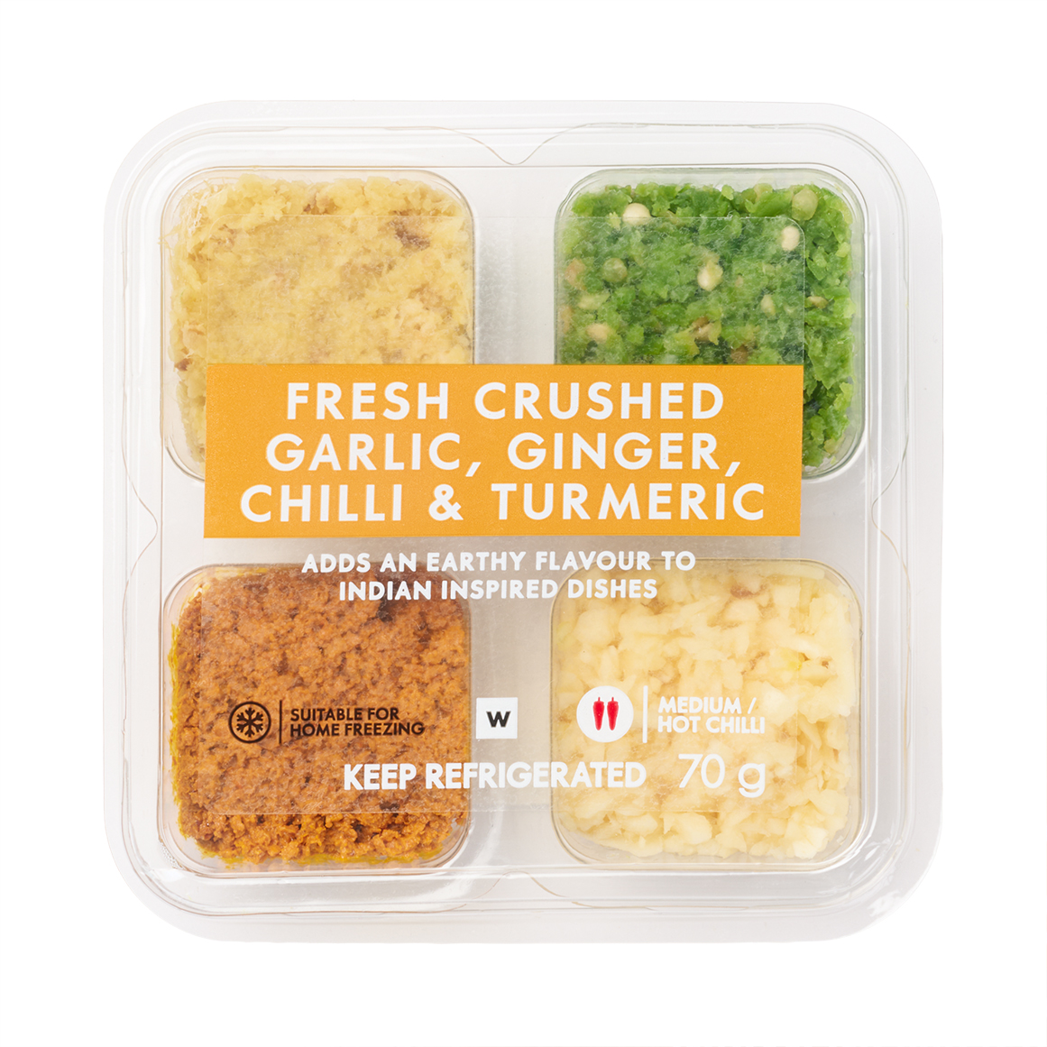 Fresh Crushed Garlic, Ginger, Chilli & Turmeric 70 g