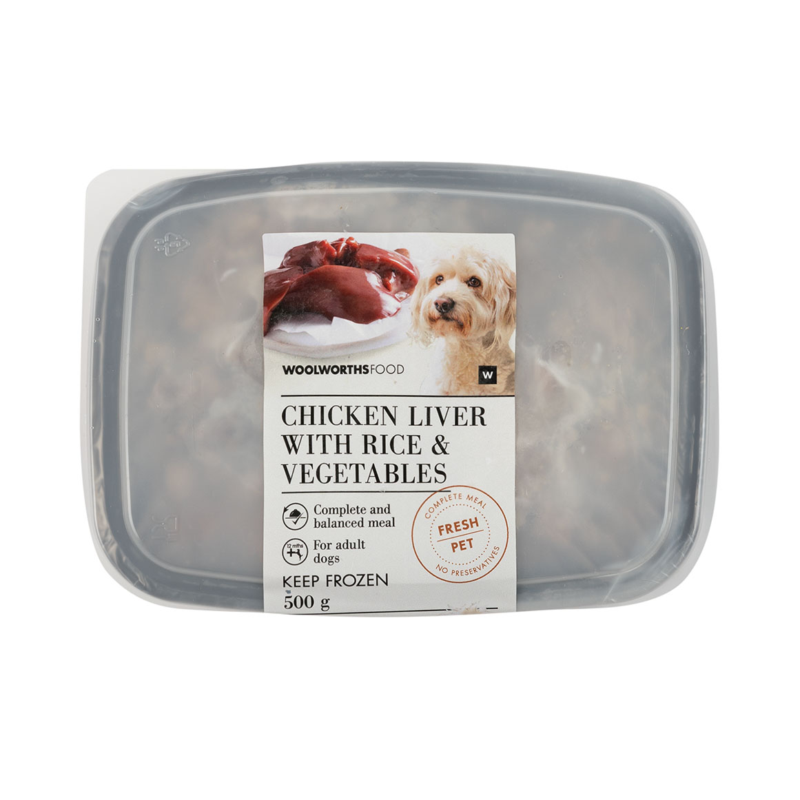 Fresh Pet Frozen Chicken Liver, Rice and Vegetables 500 g