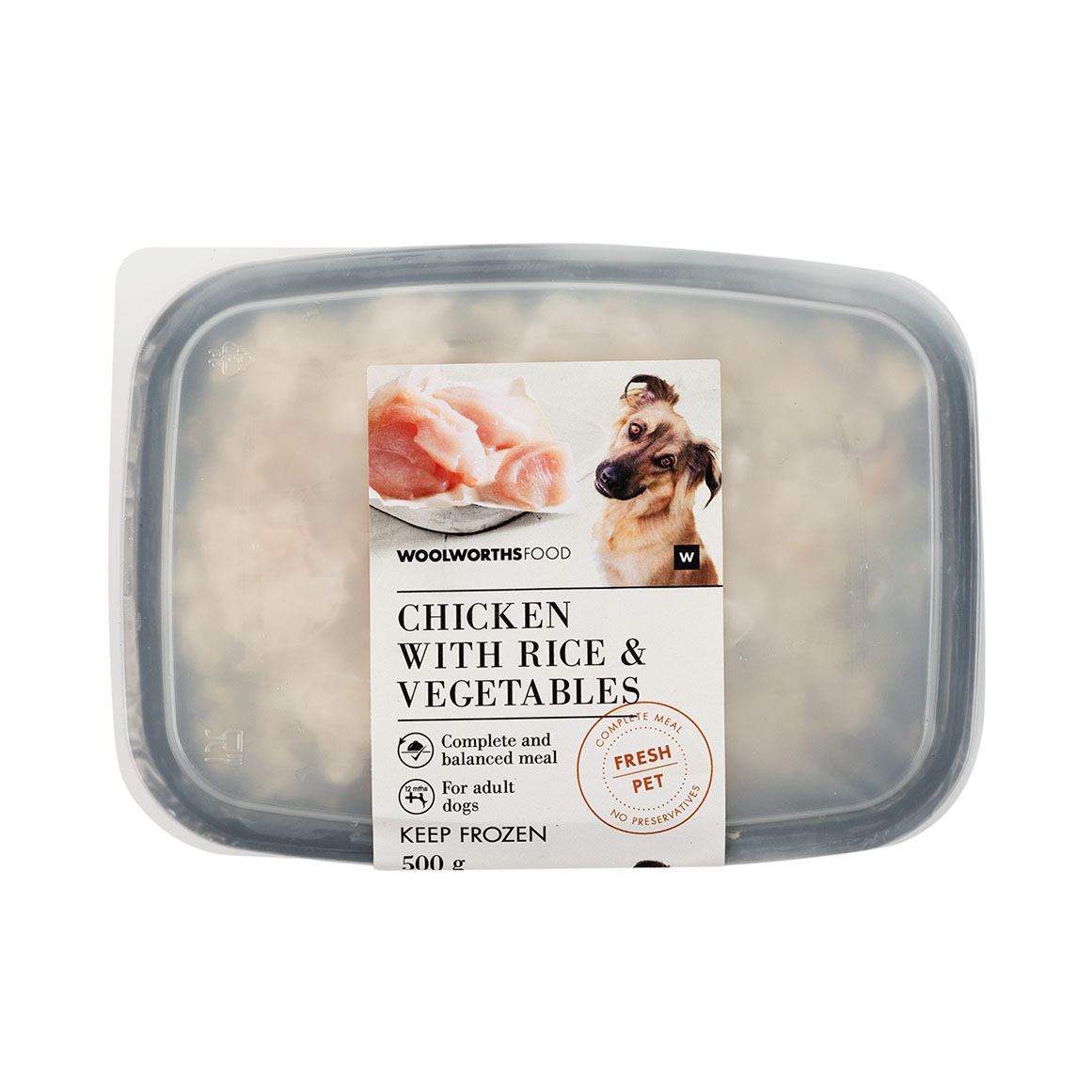 Fresh Pet Frozen Chicken, Rice and Vegetables For Adult Dogs 500 g