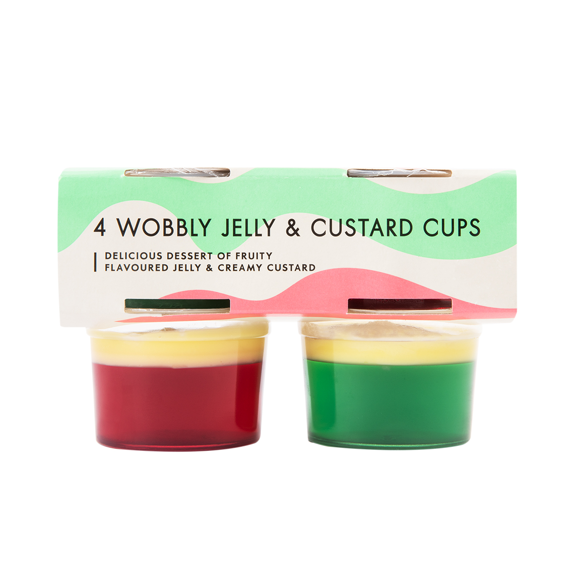 Fresh Wobbly Jelly & Custard Cups 4 x 95 g
