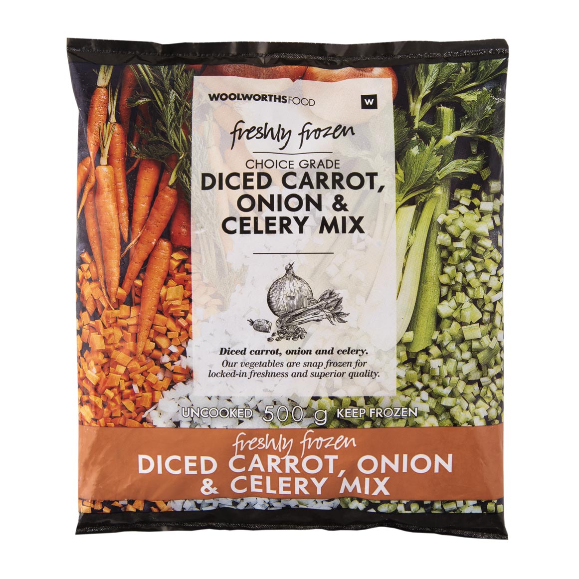 Freshly Frozen Diced Carrot, Onion & Celery Mix 500 g Woolworths.co.za