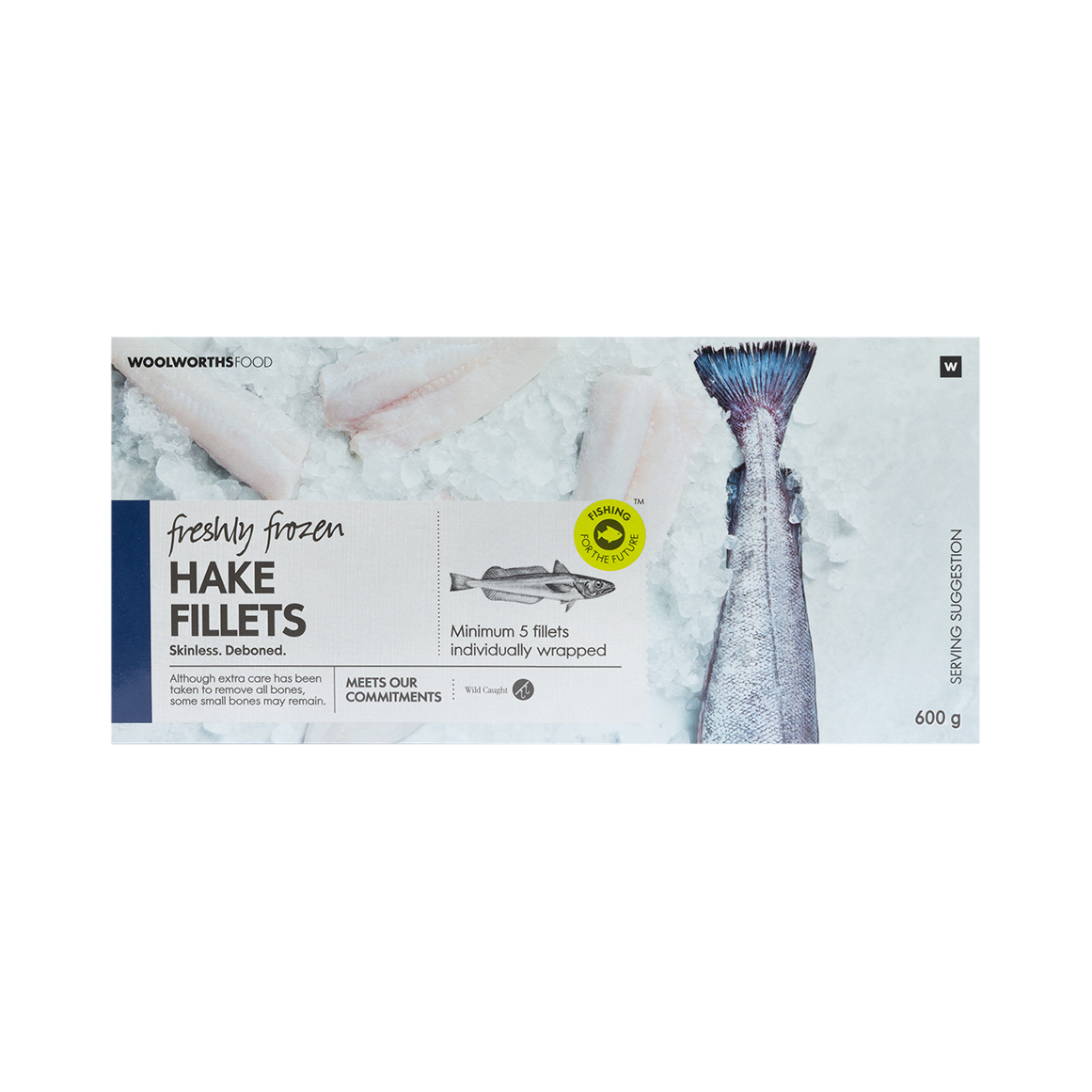 Freshly Frozen Skinless Hake Fillets 600 g